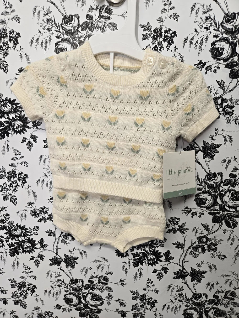 Little Planet By Carter's Cream Knit Newborn Baby Outfit